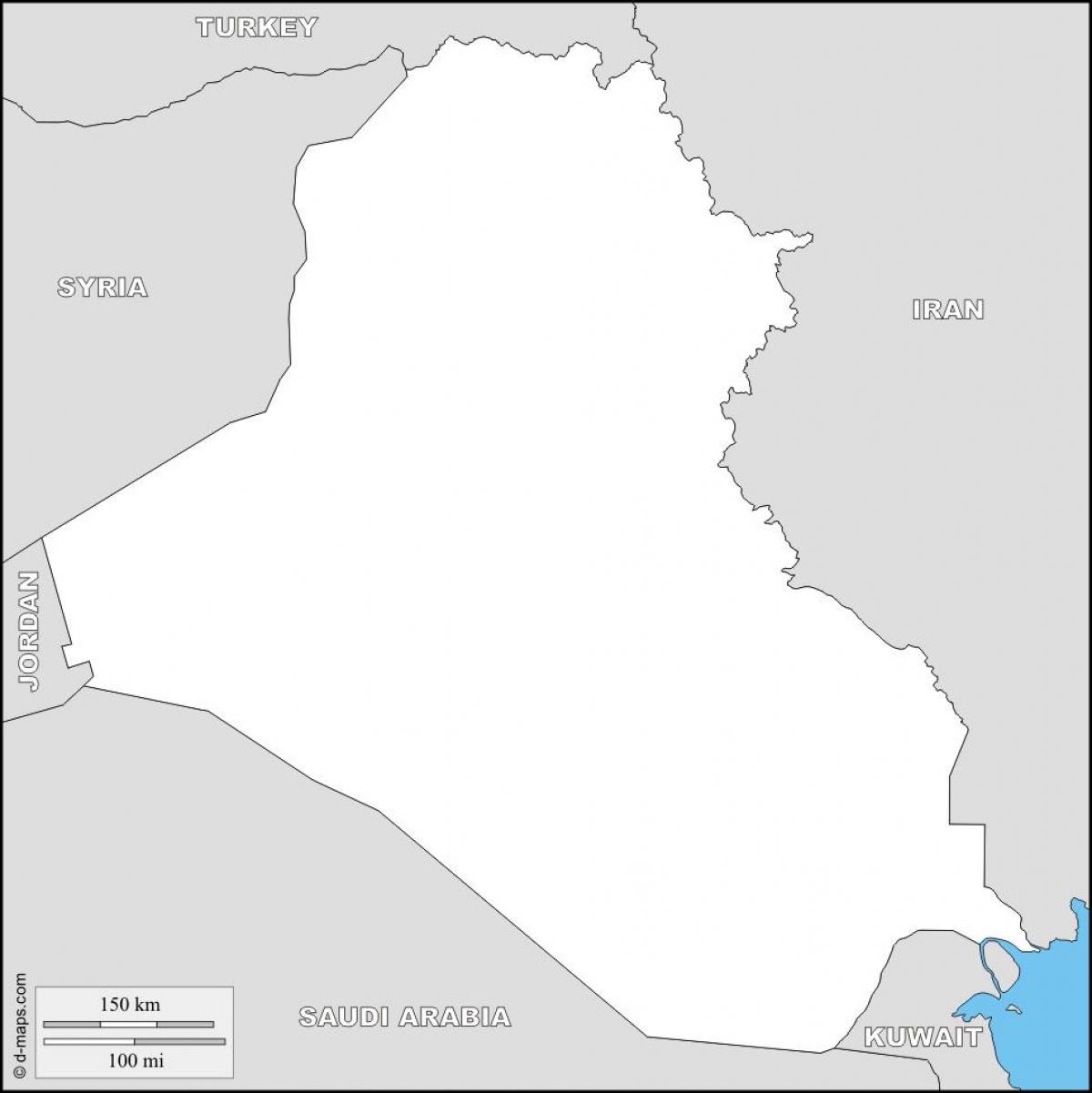 Karta över Irak tom